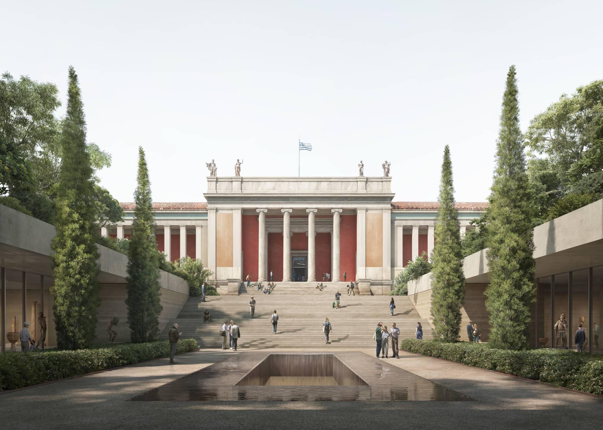 Central courtyard connecting the old and the new