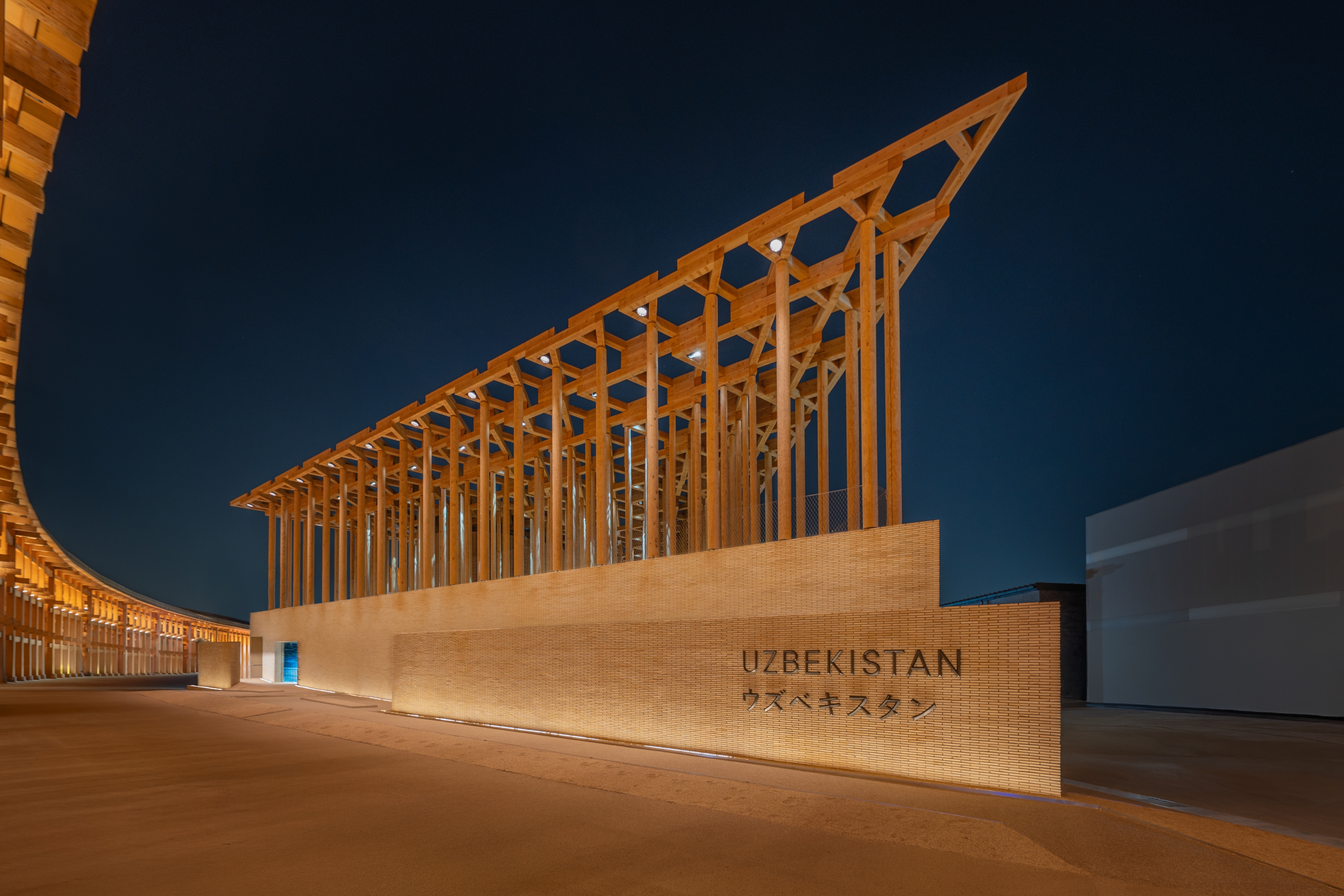 Uzbekistan Pavilion at Night