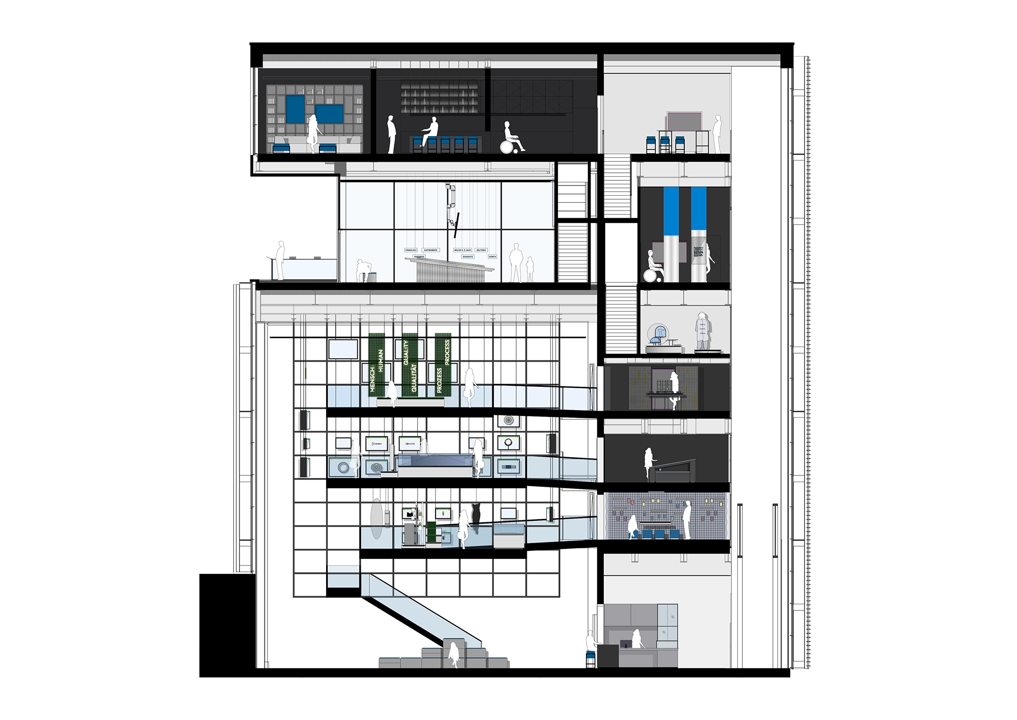 Cross-section of the voestalpine Stahlwelt