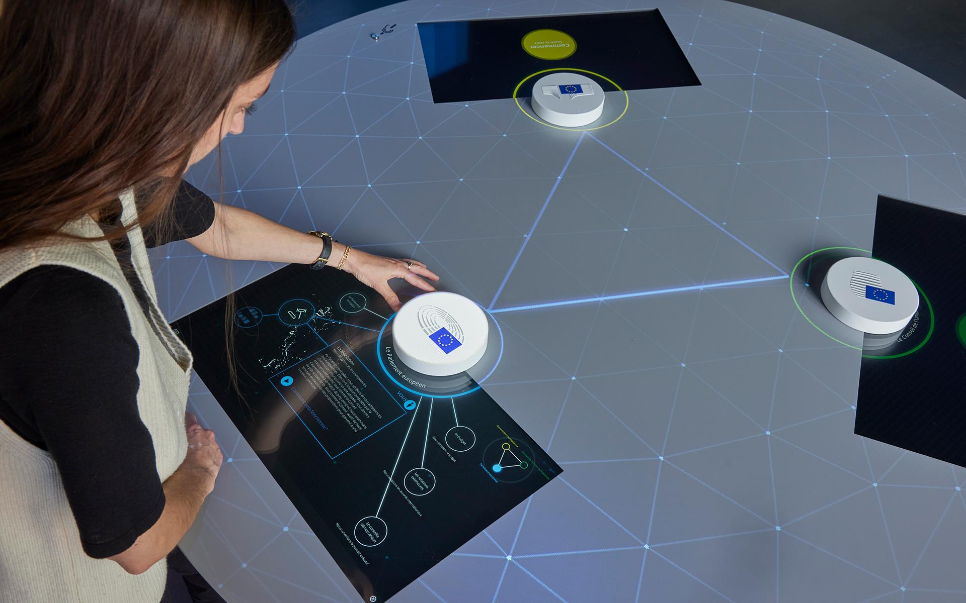 Europa Experience Paris – Institutionen-Dreieck Tisch