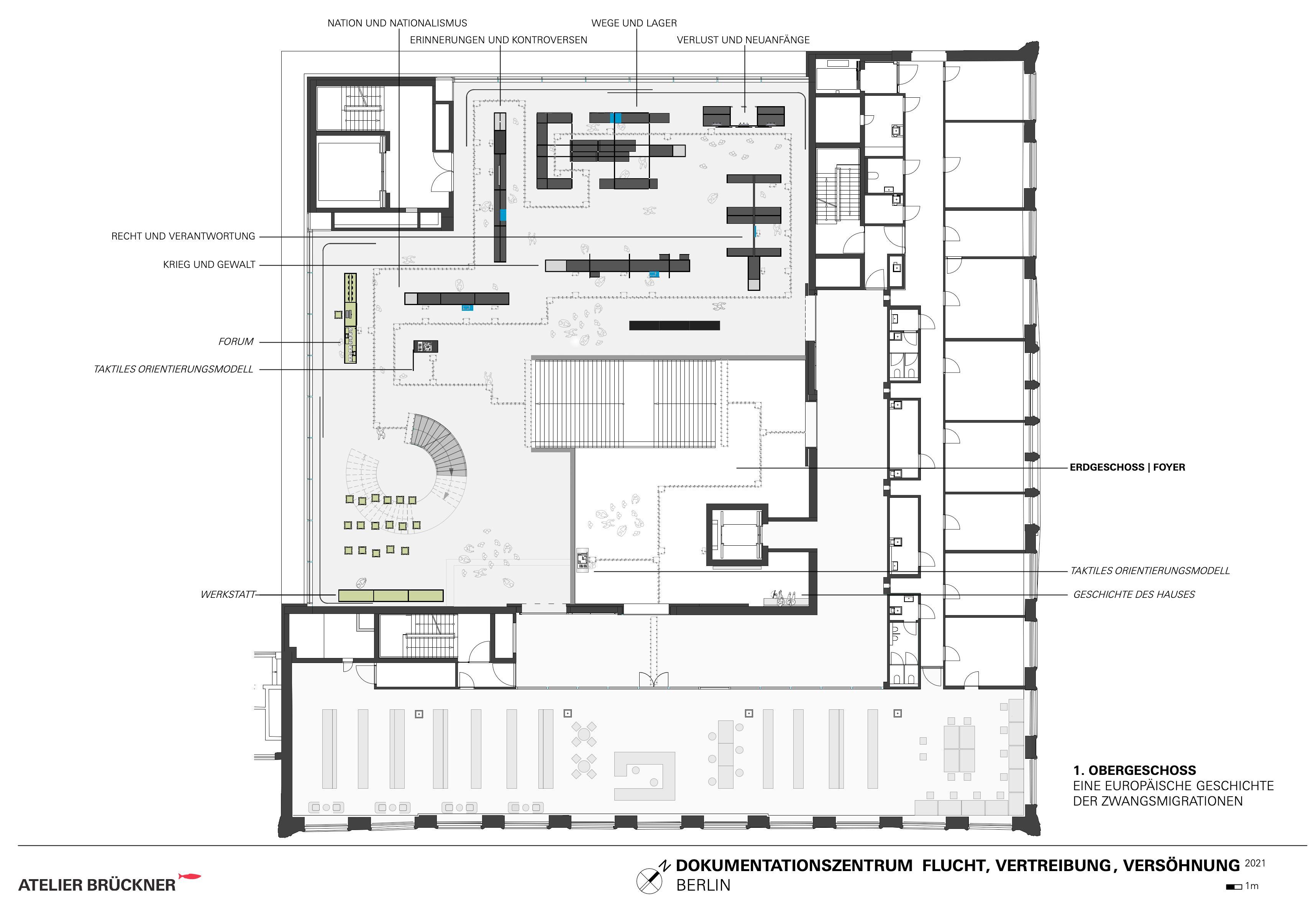 Grundriss 1. OG Dokumentationszentrum Flucht, Vertreibung, Versöhnung